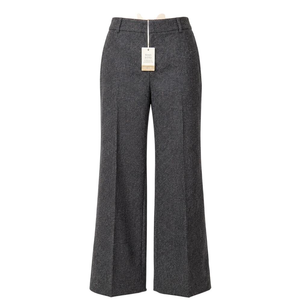 NEW Talbots Windsor Wide Leg Wool Blend Pants Size 10 NWT Italian Fabric Tweed